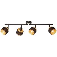 Brilliant 4-lichts plafondlamp Grove zwart met goud 99302/86