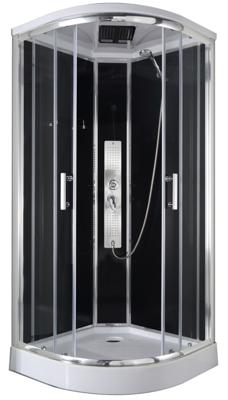 Badstuber Trend complete douchecabine kitvrij kwartrond 90x90x210cm met thermostaatkraan Badstuber Trend complete douchecabine kitvrij kwartrond 90x90x210cm met thermostaatkraan