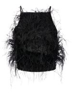 Cult Gaia blouse Joey à plumes - Noir