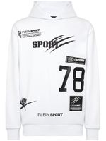 Plein Sport hoodie en polaire à logo - Blanc