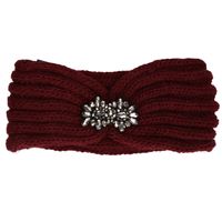 Gebreide winter hoofdband bordeaux rood voor dames