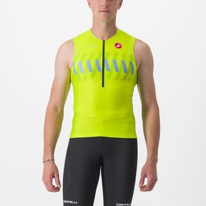 Castelli Free tri 2 mouwloos top groen/geel heren M