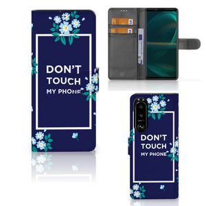 Sony Xperia 5III Portemonnee Hoesje Flowers Blue DTMP