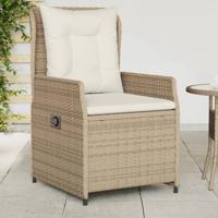 Tuinstoelen 2 st verstelbaar poly rattan beige - thumbnail