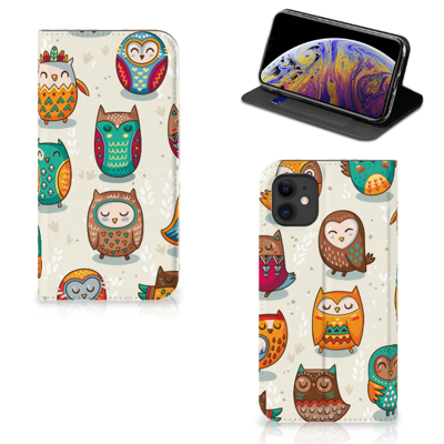 Apple iPhone 11 Hoesje maken Vrolijke Uilen Apple iPhone 11 Hoesje maken Vrolijke Uilen