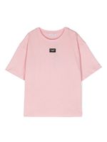 Dolce & Gabbana Kids t-shirt en coton à patch logo - Rose - thumbnail