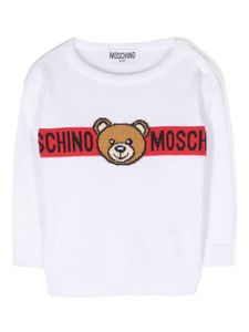 Moschino Kids pull en maille intarsia - Blanc