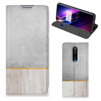 OnePlus 8 Book Wallet Case Wood Concrete