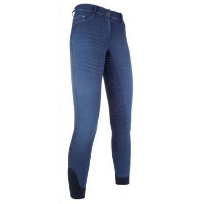 HKM Rijbroek Summer Denim Easy Siliconen zitvlak