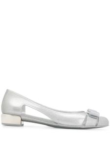 Ferragamo ballerines à détail de nœud - Argent