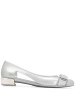 Ferragamo ballerines à détail de nœud - Argent