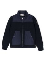 Moncler Enfant cardigan matelassé à fermeture zippée - Bleu - thumbnail