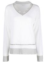 Fabiana Filippi pull en maille à col v - Blanc