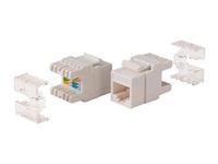 Monoprice Cat6 RJ-45 180-graden Punch Down Keystone Jack Korte Lichaam 28 mm, Wit