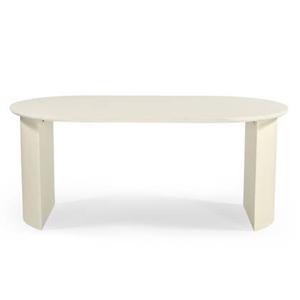 Giga Meubel - Eettafel Ovaal 180cm - Beige Betonlook - Demy