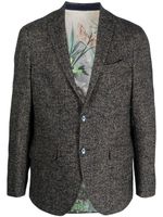 ETRO herringbone-pattern buttoned blazer - Bleu