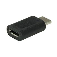 VALUE 12.99.3191 tussenstuk voor kabels USB Type C USB Type Micro B Zwart - thumbnail