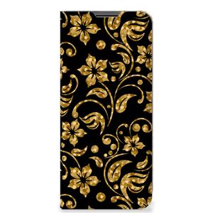 Nokia G50 Smart Cover Gouden Bloemen