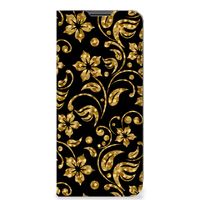 Nokia G50 Smart Cover Gouden Bloemen - thumbnail