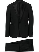 Emporio Armani blazer à bords en satin - Noir - thumbnail