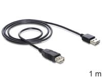 DeLOCK EASY-USB 2.0-A - USB 2.0-A, 1m USB-kabel USB A Zwart