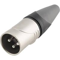 Hicon HI-X3CM-HD XLR-connector Stekker, recht Aantal polen: 3 Zwart, Zilver 1 stuk(s) - thumbnail