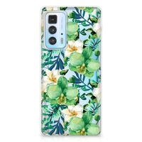 Motorola Edge 20 Pro TPU Case Orchidee Groen - thumbnail