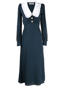 Alessandra Rich robe mi-longue à col oversize - Bleu