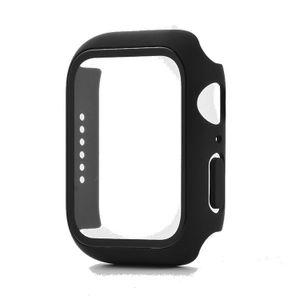 Hoesje geschikt voor Apple Watch 44MM - Hardcase - Screenprotector - Kunststof - Zwart