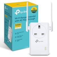 TP-Link TL-WA860RE N300 Universal Range Extender with Extra Power Outlet, Broadband/Wi-Fi Extender, Wi-Fi Booster/Hotspot with 1 Ethernet Port and 2 External Antennas, Plug and Play, UK Plug