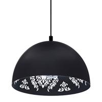 EGLO Congresbury Hanglamp met 1 lichtpunt, vintage, industrieel, retro, hanglamp van staal in zwart en wit, eettafellamp, woonkamerlamp hangend met E27-fitting