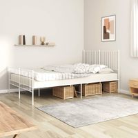 Bedframe met hoofd- en voeteneinde metaal wit 140x200 cm