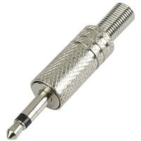 TRU Components 1572331 jack connector 3,5 mm stekker, recht aantal polen (num): 2 mono zilver, 5 stuks