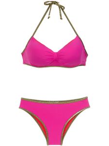 Amir Slama gold-tone trimming bikini set - Rose