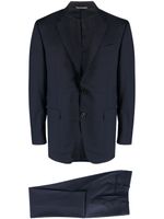 Canali costume en laine à veste à simple boutonnage - Bleu