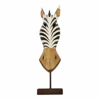 Houten Masker Zebra op Standaard