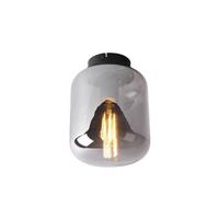 QAZQA Design plafondlamp zwart met smoke glas - Bliss