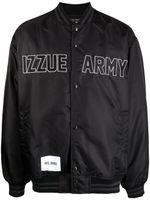 izzue veste bomber matelassée à logo brodé - Noir