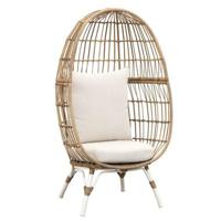 Loungefauteuil Grand egg - wicker - 147x83x77 cm - Leen Bakker