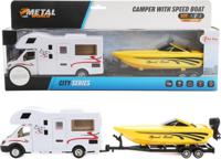 Toi-Toys Camper met Speedboot Pull Back 1:48 - thumbnail