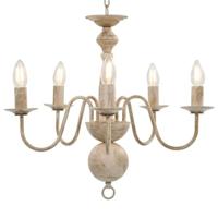 vidaXL Kroonluchter 5xE14 antiekwit