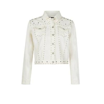 Eksept by Shoeby spijkerjasje Kacy met studs ecru Eksept by Shoeby spijkerjasje Kacy met studs ecru