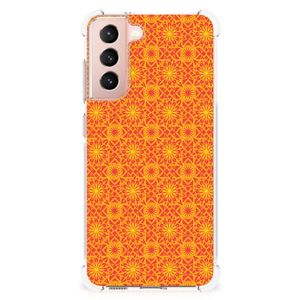 Samsung Galaxy S21 FE Doorzichtige Silicone Hoesje Batik Oranje