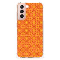 Samsung Galaxy S21 FE Doorzichtige Silicone Hoesje Batik Oranje - thumbnail