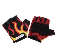 Kiddimoto Flame Vingerloze fietshandschoenen Unisex Zwart