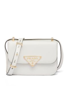 Prada sac porté épaule Emblème - Blanc