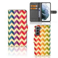 Samsung Galaxy S21 FE Telefoon Hoesje Zigzag Multi Color - thumbnail