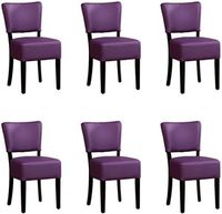 Set van 6 Paarse leren landelijke eetkamerstoelen Rest - Toledo Leer Aubergine (paars leer) - thumbnail