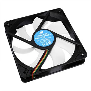 Cooltek Silent Fan 120 PWM PC-ventilator Zwart, Wit (b x h x d) 120 x 120 x 25 mm