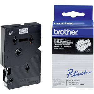 Brother TC-291 Labeltape Tapekleur: Wit Tekstkleur: Zwart 9 mm 7.7 m